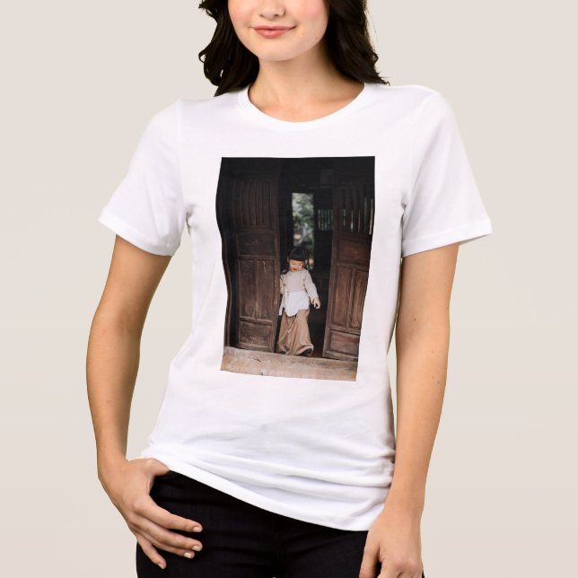 Benutzerdefiniert, Foto und Text hinzufügen Tri-Blend Shirt (Vorderseite)