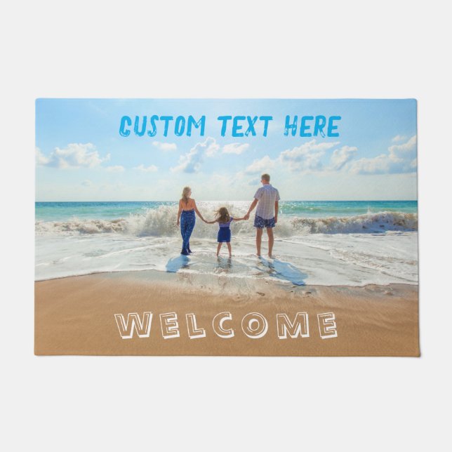 Benutzerdefiniert Foto und TextWelcome Doormat Fußmatte (Vorderseite)