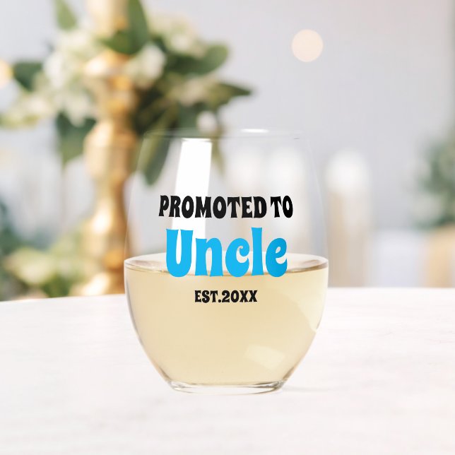 Benutzerdefiniert für Onkel-Schwangerschaft Ankünd Weinglas Ohne Stiel (Insitu (Hochzeit))