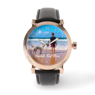Benutzerdefiniert Geschenk für Fotos mit Text Armbanduhr