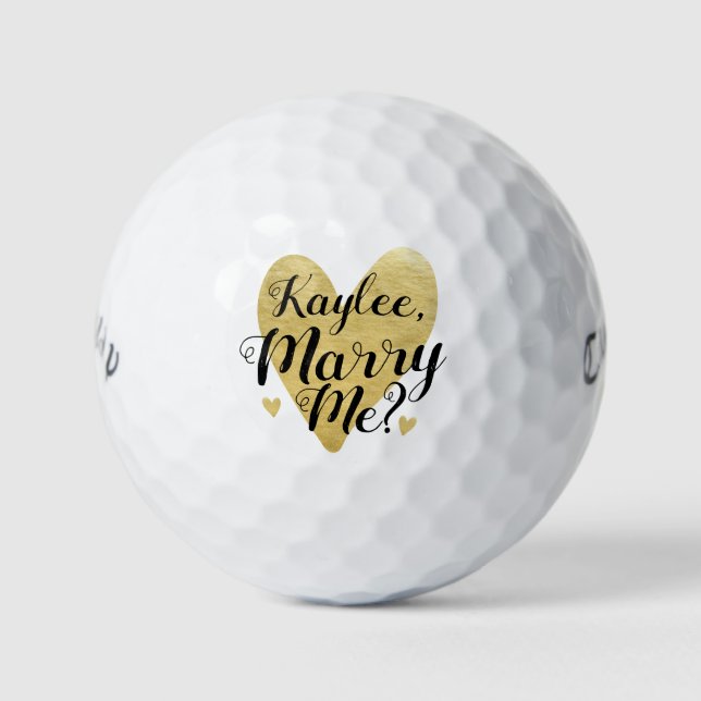 Benutzerdefiniert heiraten Sie mir Vorschlag Golfball (Vorderseite)