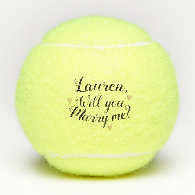 Benutzerdefiniert heiraten Sie mir Vorschlag Tennisbälle (Vorderseite)