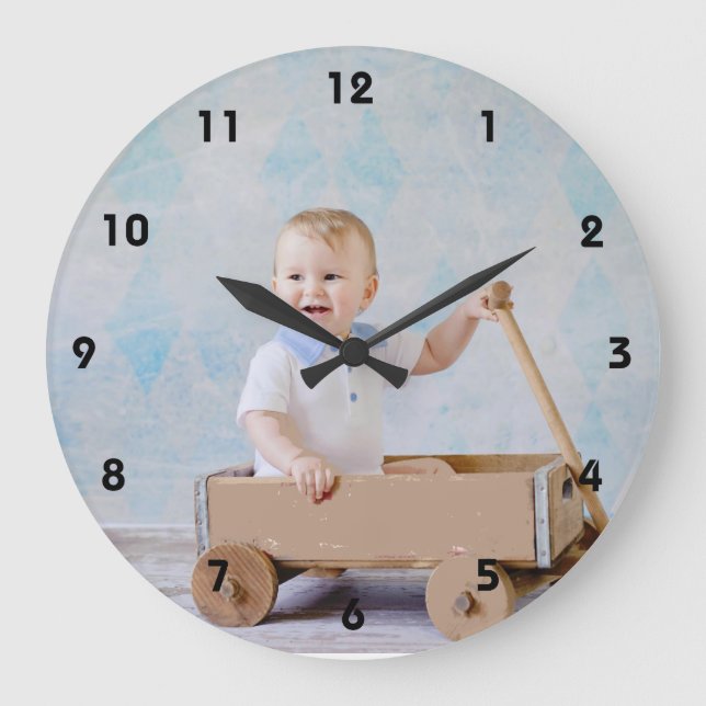 Benutzerdefiniert Hinzufügen der bevorzugten Foto- Große Wanduhr (Vorderseite)