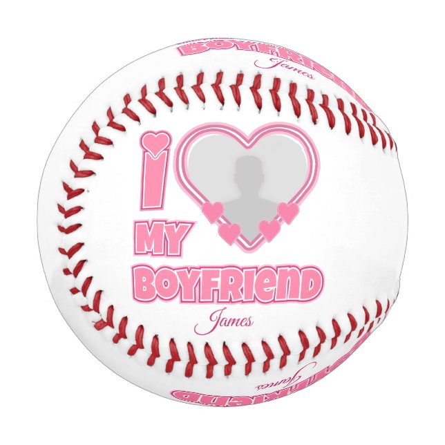 Benutzerdefiniert I Liebe Mein Freund - Foto und N Baseball (Vorderseite Links)