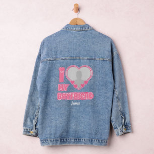 Benutzerdefiniert I Liebe Mein Freund - Foto und N Jeansjacke