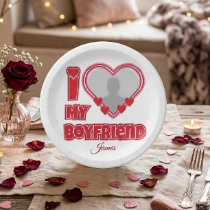 Benutzerdefiniert I Liebe Mein Freund - Foto und N Pappteller