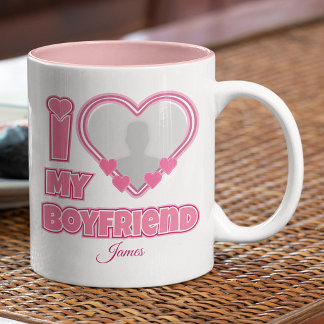 Benutzerdefiniert I Liebe Mein Freund - Foto und N Zweifarbige Tasse