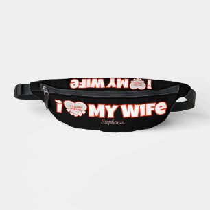 Benutzerdefiniert I Liebe Meine Ehefrau - Name und Bauchtasche