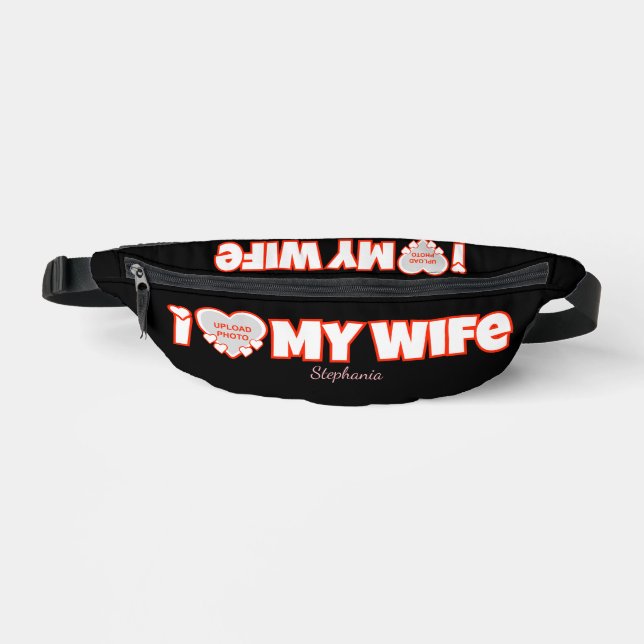 Benutzerdefiniert I Liebe Meine Ehefrau - Name und Bauchtasche (Vorderseite)