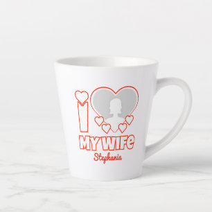 Benutzerdefiniert I Liebe Meine Ehefrau - Name und Milchtasse