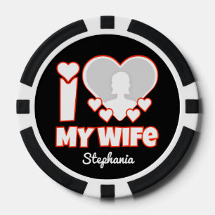 Benutzerdefiniert I Liebe Meine Ehefrau - Name und Pokerchips