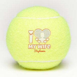 Benutzerdefiniert I Liebe Meine Ehefrau - Name und Tennisbälle