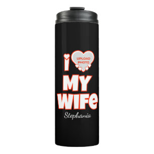 Benutzerdefiniert I Liebe Meine Ehefrau - Name und Thermosbecher
