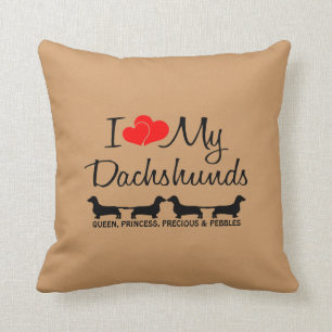 Benutzerdefiniert I Liebe Meine vier Dackeln Kissen