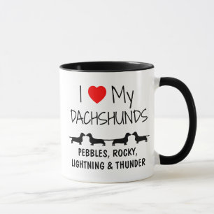 Benutzerdefiniert I Liebe Meine vier Dackeln Tasse