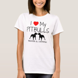 Benutzerdefiniert I Liebe meiner Pitbullen T-Shirt