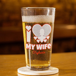 Benutzerdefiniert Ich liebe meine Frau – Name und Schnapsglas