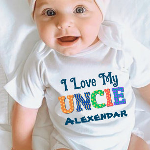 Benutzerdefiniert Ich liebe meinen Onkel Baby Strampler