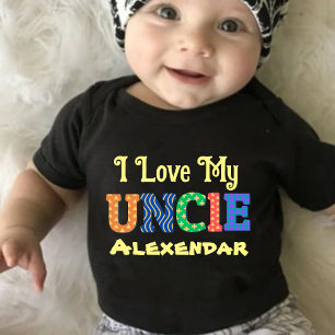 Benutzerdefiniert Ich liebe meinen Onkel (Name des Baby Strampler