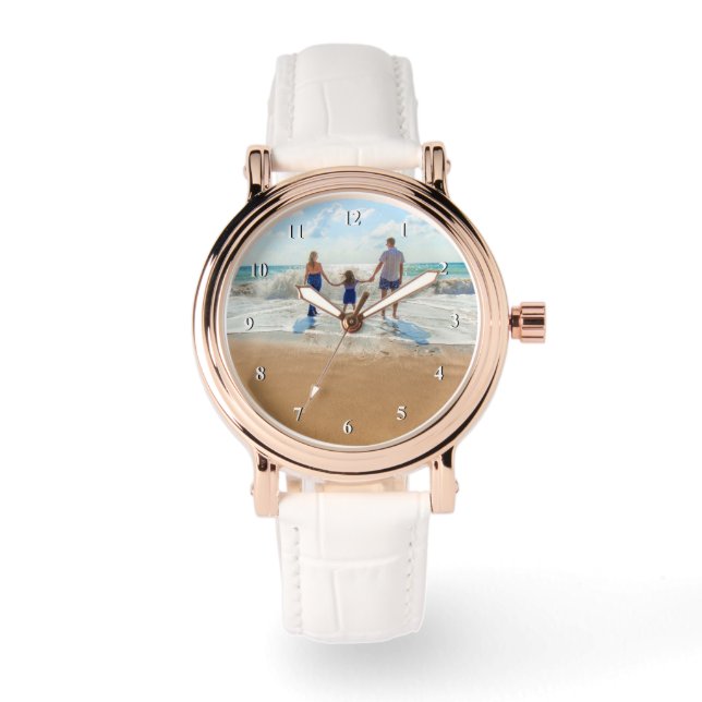 Benutzerdefiniert Ihr Foto Personalisierte Geschen Armbanduhr (Vorderseite)
