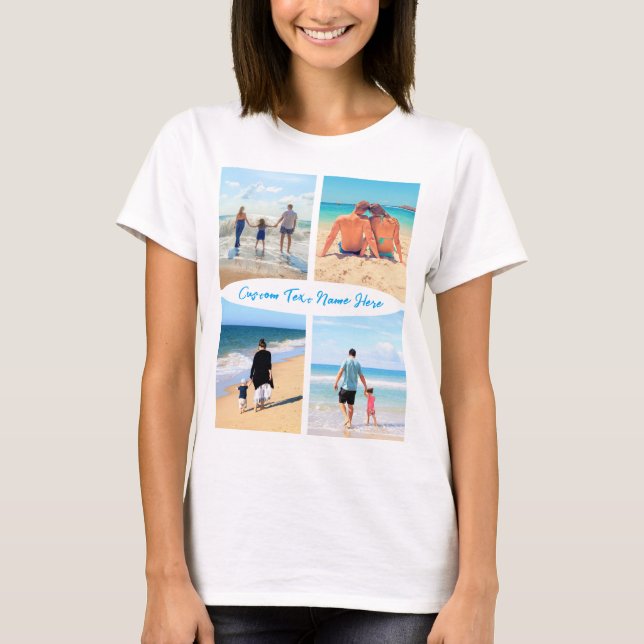 Benutzerdefiniert Ihre Foto Collage und Text-T - S T-Shirt (Vorderseite)