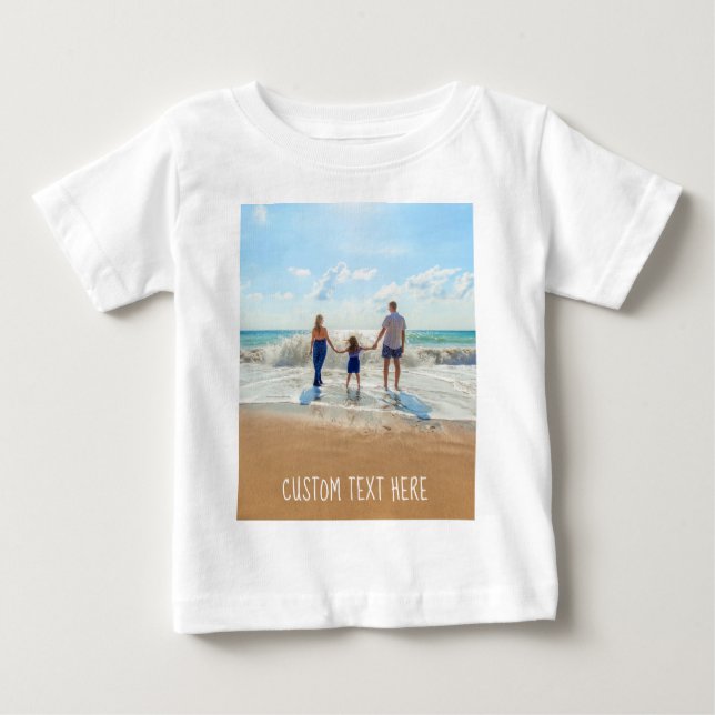 Benutzerdefiniert Ihren Foto Baby T - Shirt mit Te (Vorderseite)