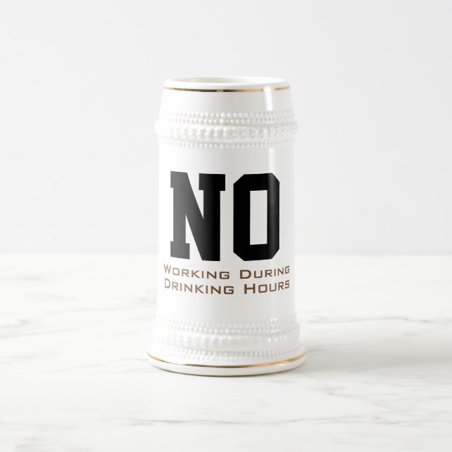 Benutzerdefiniert Keine Arbeit während der Essensz Bierglas (Mittel)