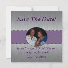 Benutzerdefiniert Lila und Silver speichern Sie da Magneteinladung