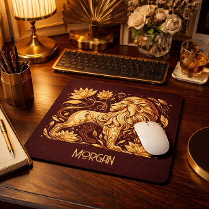 Benutzerdefiniert Majestätischer Goldener Löwe Mousepad