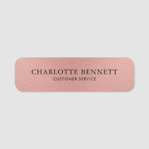 Benutzerdefiniert Metallic Roségold Büro Mitarbeit Namensschild
