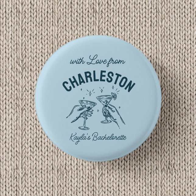 Benutzerdefiniert mit Liebe vom Zielort Bacheloret Button (Von Creator hochgeladen)