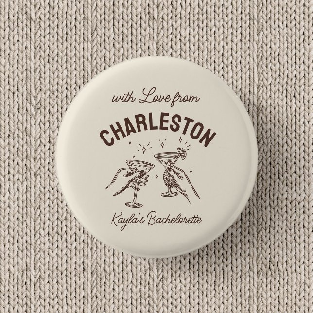 Benutzerdefiniert mit Liebe vom Zielort Bacheloret Button (Von Creator hochgeladen)