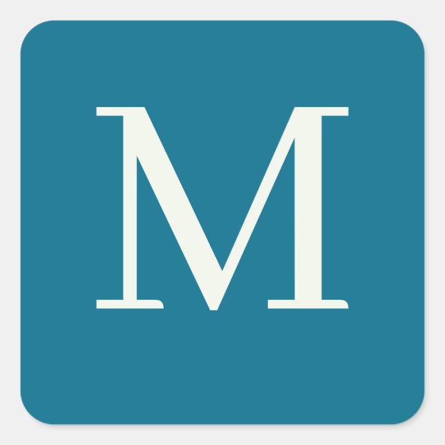 Benutzerdefiniert mit Monogramm Quadratischer Aufkleber (Vorderseite)