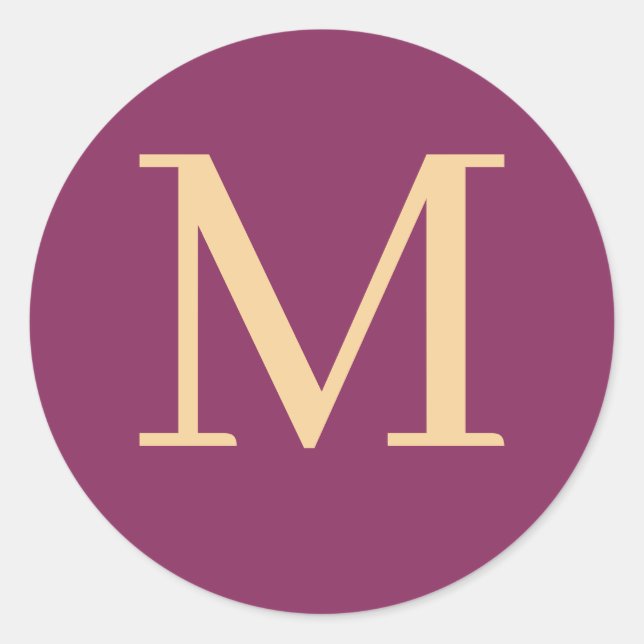 Benutzerdefiniert mit Monogramm Runder Aufkleber (Vorderseite)