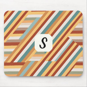 Benutzerdefiniert Monogram Modern Retro 70er Geome Mousepad
