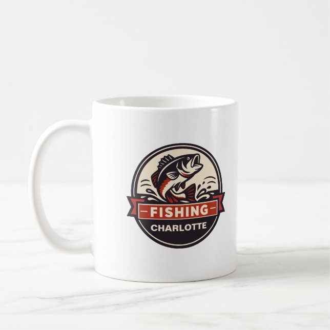 Benutzerdefiniert Name Angeln Kaffeetasse (Links)