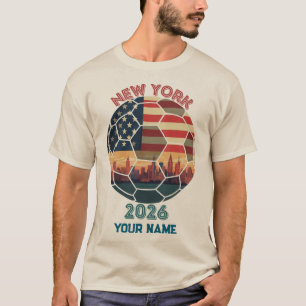 Benutzerdefiniert New York 2026 Fußball USA-Flagge T-Shirt