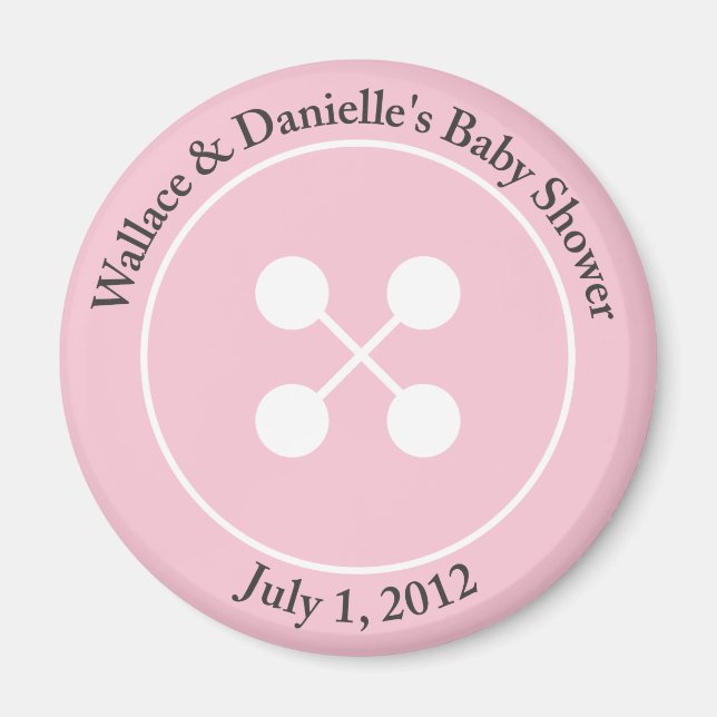 Benutzerdefiniert Niedlich als Button Baby Shower  Magnet (Vorne)