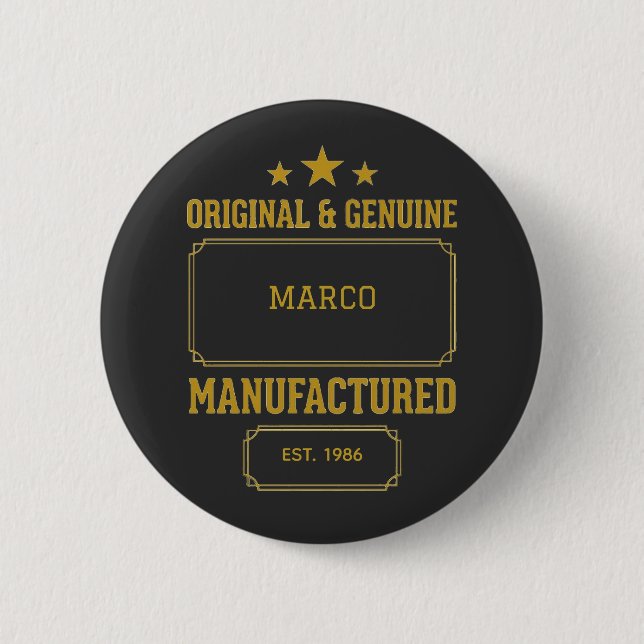 Benutzerdefiniert Original & Echtes Geburtstag Button (Vorderseite)