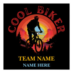 Benutzerdefiniert Personalisieren Name Cool Biker Poster