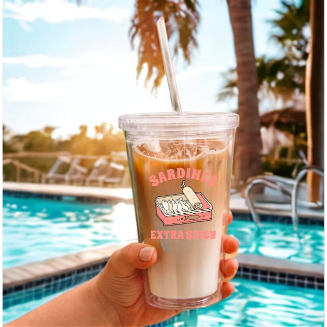 Benutzerdefiniert Portugal Lover Sardines Light Pi Acryltrinkbecher (Modern custom text portugal lover sardines tumbler)