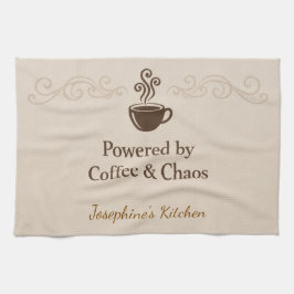 Benutzerdefiniert Powered By Coffee Chaos Tasse El Geschirrtuch