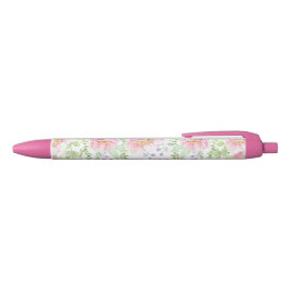 Benutzerdefiniert rosa Floral mit Name Pen Kugelschreiber