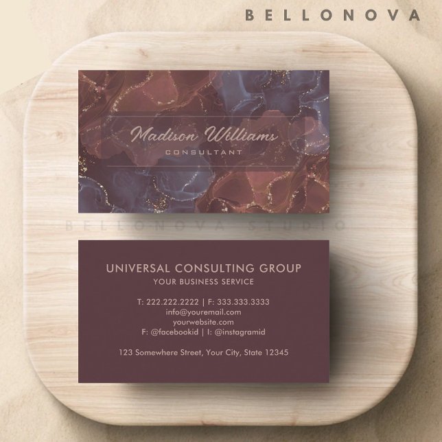 Benutzerdefiniert rosa Lila Gold Glitzer Beruflich Visitenkarte (Custom Pink Purple Gold Glitter Professional Business Card)