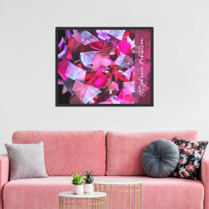 Benutzerdefiniert Rosa Lila Rot Abstrakt 3D-Look M Leinwanddruck