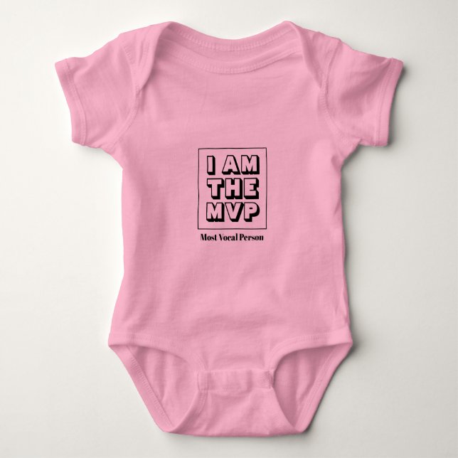 Benutzerdefiniert rosa MVP-Mädchen mit dem meisten Baby Strampler (Vorderseite)