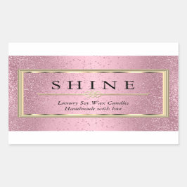 Benutzerdefiniert Rosa und Gold Rechteckiger Aufkleber
