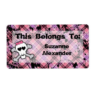 Benutzerdefiniert Rosa und Schwarzer Schädel mit K