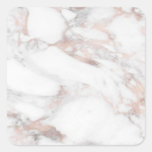 Benutzerdefiniert Roségold Marmor Elegant Modern L Quadratischer Aufkleber