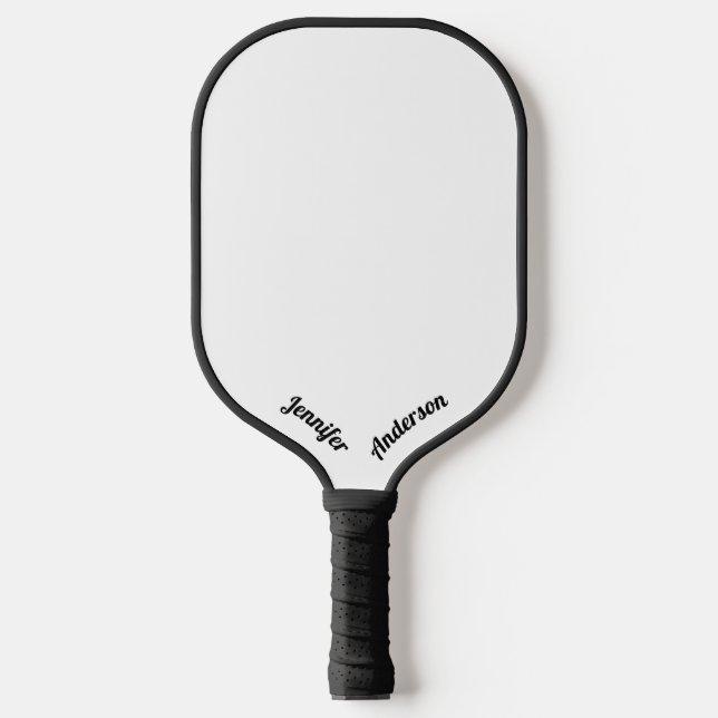 Benutzerdefiniert Schwarz und Weiß Pickleball Schläger (Vorderseite)